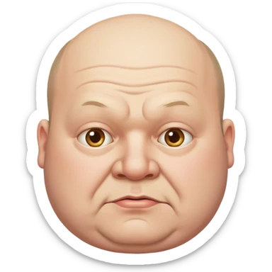 Balding fat ugly realistic man sticker