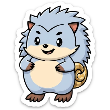 Silver the hedgehog character with pregnant belly sticker