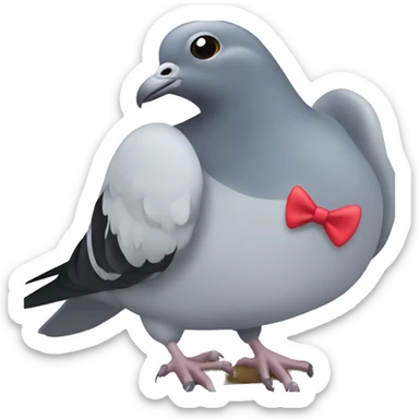 pigeon with bow sticker