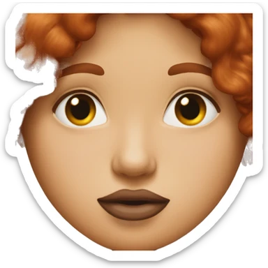  brown hair kissing redhead woman on lips sticker