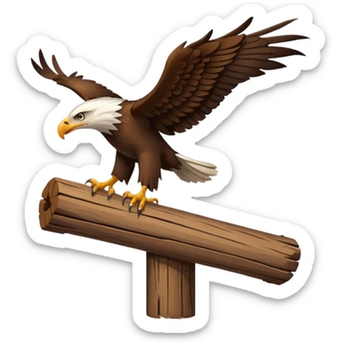 Eagle drag a post sticker