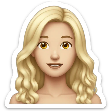 white women with long hair ruby color sticker