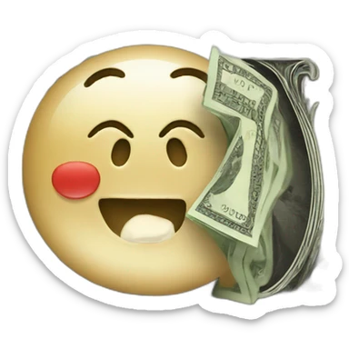 Money emoji with a bank sticker