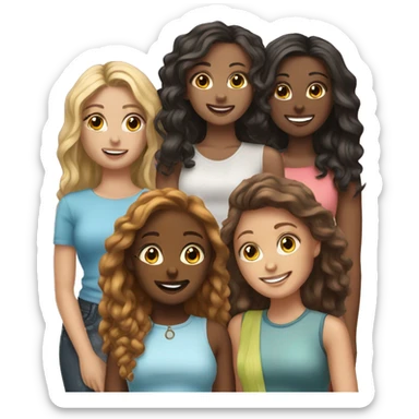 5 girls friends  sticker