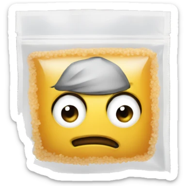 Man with tiny salt ziplock bag  sticker