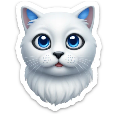 Gato blanco con ojos azules  sticker