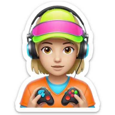 Neon Visor Gamer sticker