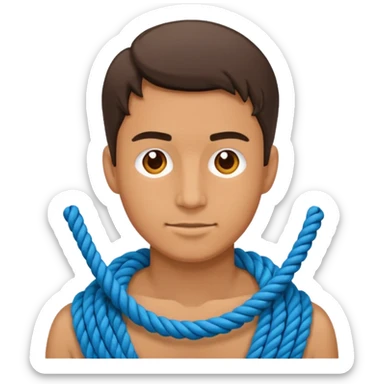 A man using rope to suicide  sticker