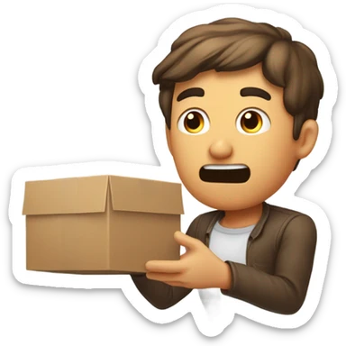 Guy controlling box with his mind  sticker