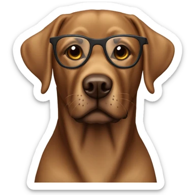 Brown labrador with glasses sticker