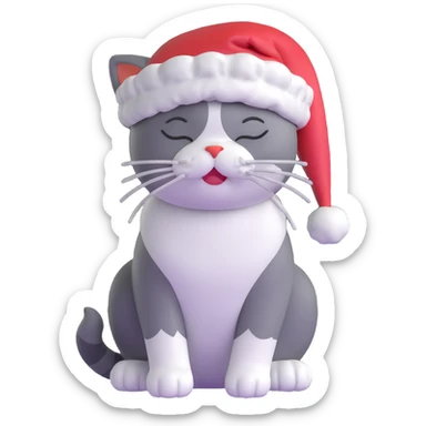 a cat dreaming about christmas holidays sticker