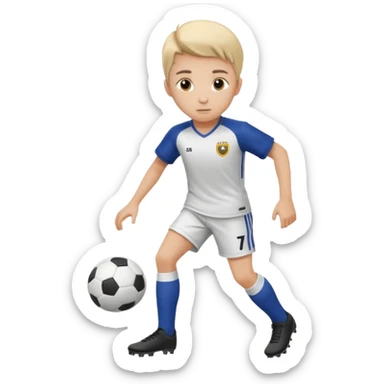 A soccer Player, WHO only hast a head and one foot beneath the head sticker