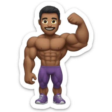 muscular life like bro holding phone sticker