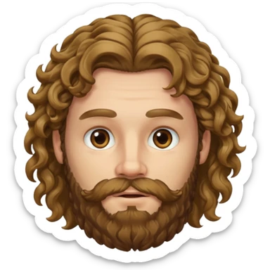 white bearded and curly long haired sticker