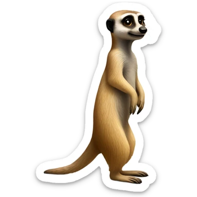funny-meerkat standing showing its left profile sticker