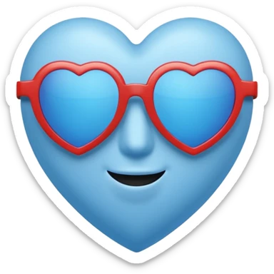 blue heart wearing sunglasses sticker