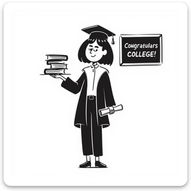 A graduated student of pedagogical college after 10 years sticker
