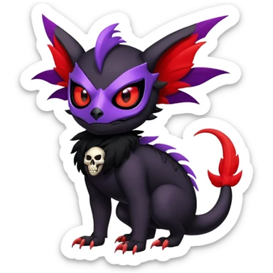 Salandit-Noibat-Litten-Hybrid with a skull-mask (Full body) sticker