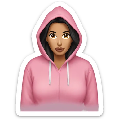 Kim kardashian wearing pink hoodie sticker