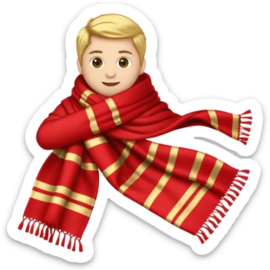 Manchester United emoji, red scarf with gold stripes sticker