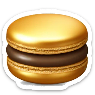 Realistic metallic gold macaroon with gradient colorful filling  sticker