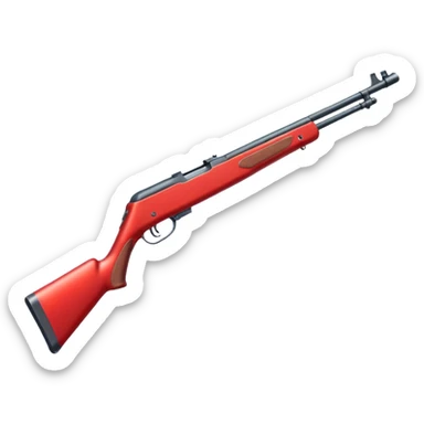 create me an emoji of a red long neck rifle sticker