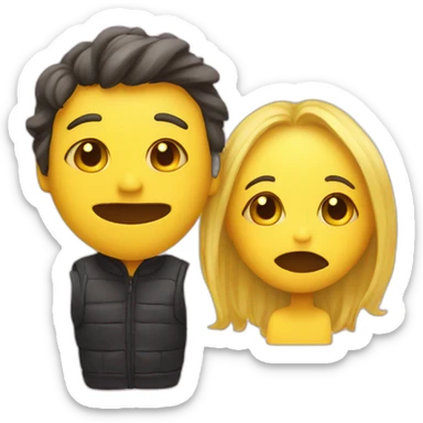 yellow face in love sticker