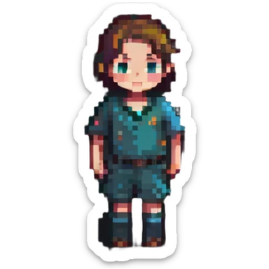 full body child human character sticker