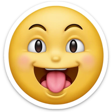 original emoji look yellow circle with winkey face tongue out and cringey sticker