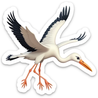 Stork flying ￼ sticker