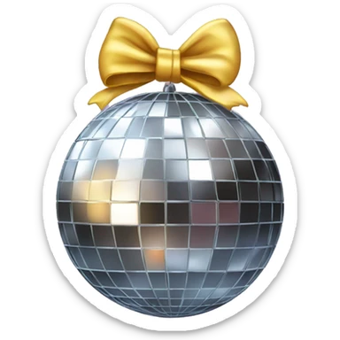 Disco ball with bow sticker