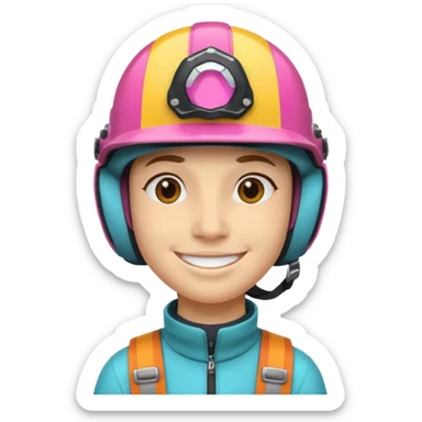 Colorful Helmeted Traveler sticker