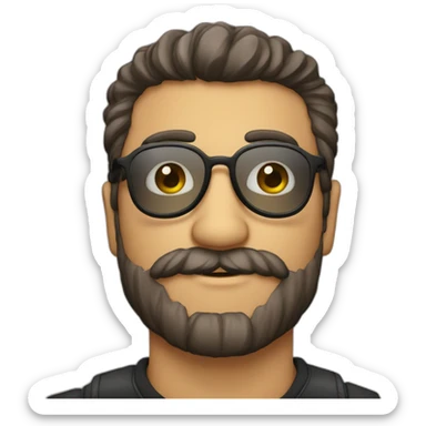 Hombre con barba y lentes sticker