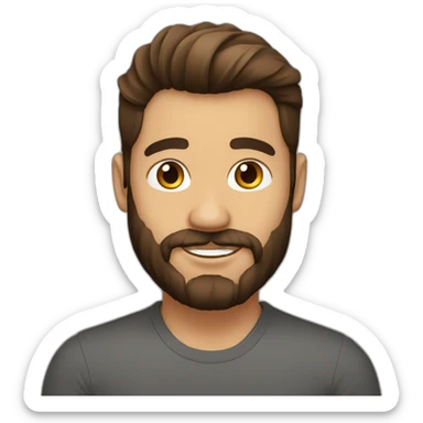 cliente con barba y cabello de largo mediano color castaño sticker