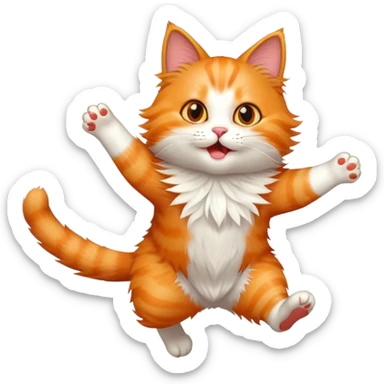 Jumping cat sticker
