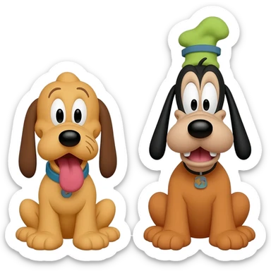 Pluto Dog & Goofy Dog sticker