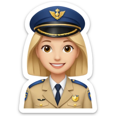 Women air hostess sticker
