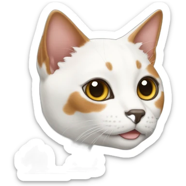 Japanese bobtail cat angled sticker