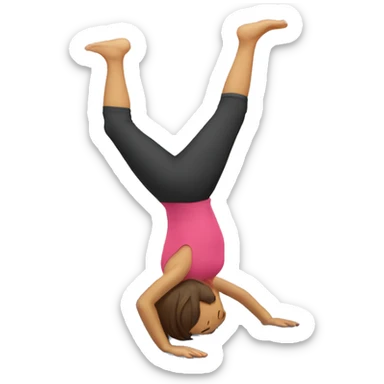 A mom doing handstand while handstandi sticker