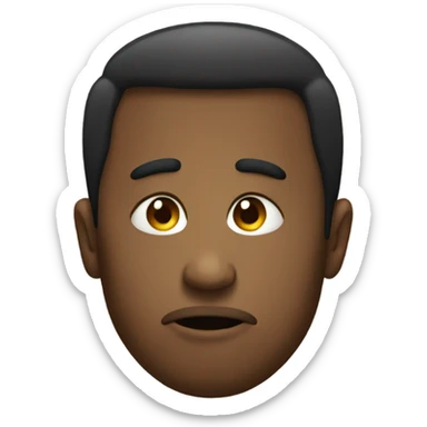 The side eye emoji but the sad emoji mixed sticker