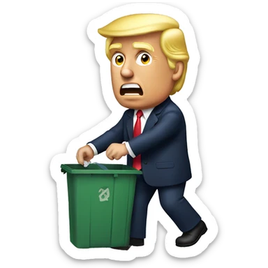 Trump taking out trash sticker
