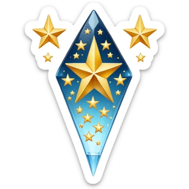 fleche verre le haut avec des etoile a cote pixeliser sticker