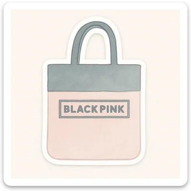 Convert to sticker style with a white border, keep the BLACKPINK-inspired watercolor look. sticker