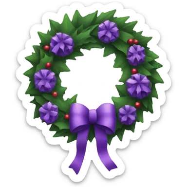 Purple Christmas wreath sticker