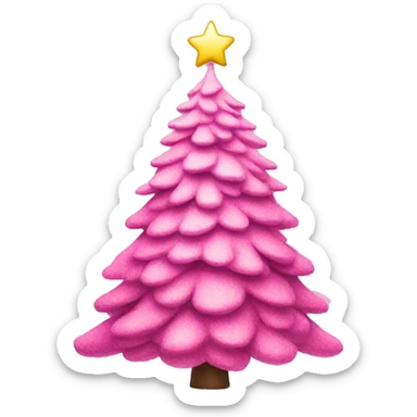 pink christmas tree sticker
