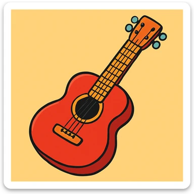 red guitar sticker