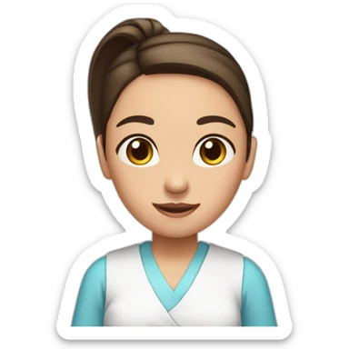 a brunette girl with a ponytail in the hospital sticker