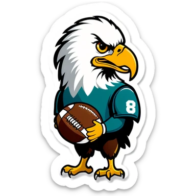 Eagle with football  sticker