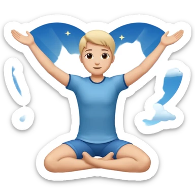 Thanking the sky on knees arms outstretched  sticker