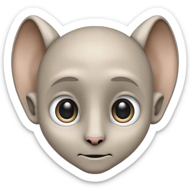 A humanoid with grey-beige skin, long ears and large black eyes. sticker